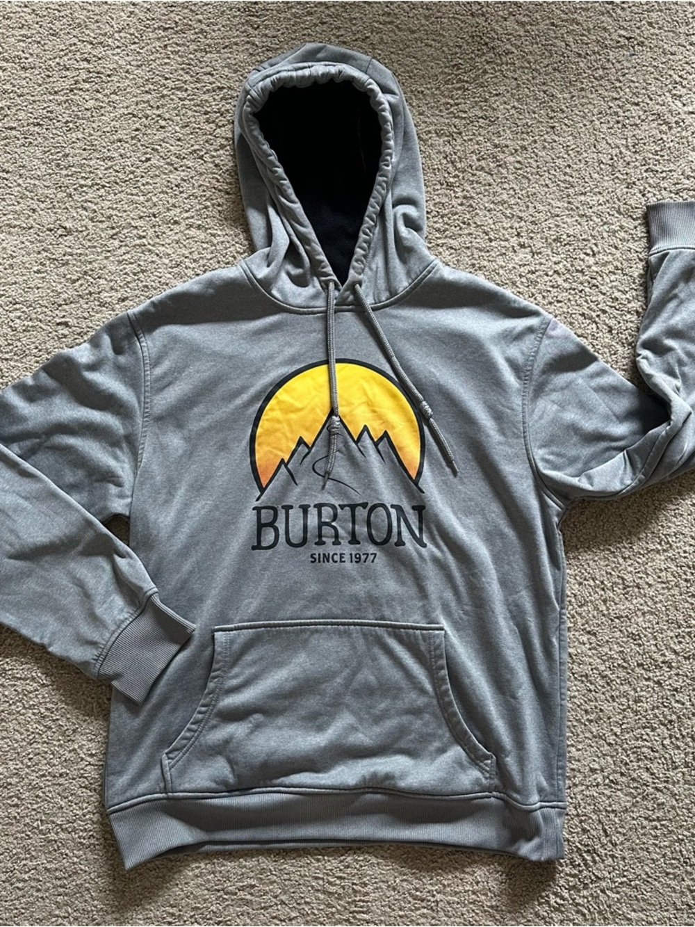 Burton Gray Dry Ride Fleece Lined Hoodie